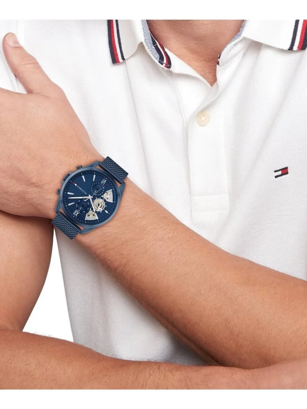 Men's Blue Quartz Multifunction 5ATM/50 Meters Water Resistance Wrist Watch